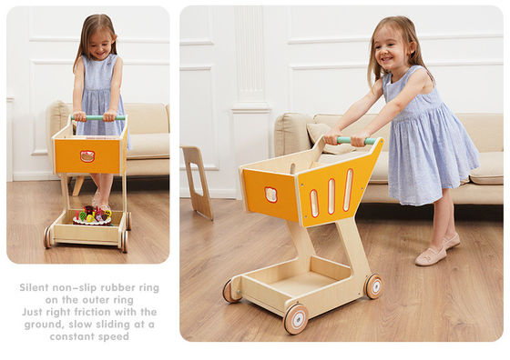 La double plate-forme Toy Shopping Trolley en bois des enfants