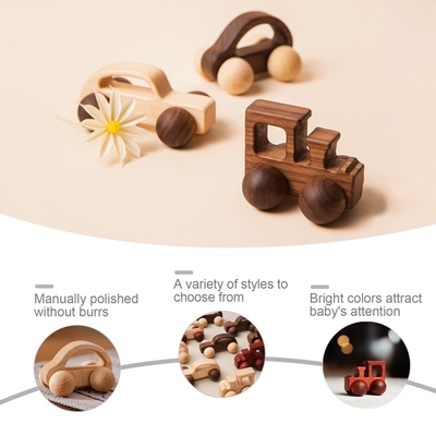 le bébé 9/Style bloc constitutif le cadeau Toy Beech Wood Car Educational Montess de noix noire de voiture de Toy Maple Car Mahogany Classic