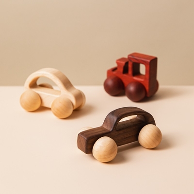 le bébé 9/Style bloc constitutif le cadeau Toy Beech Wood Car Educational Montess de noix noire de voiture de Toy Maple Car Mahogany Classic