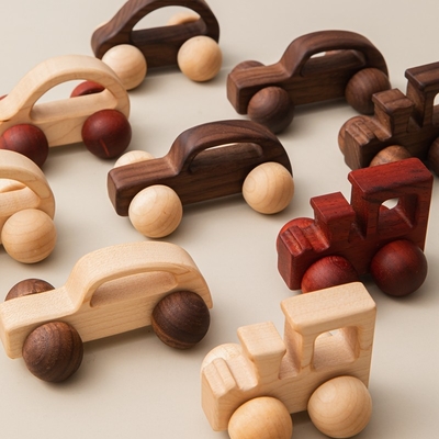 le bébé 9/Style bloc constitutif le cadeau Toy Beech Wood Car Educational Montess de noix noire de voiture de Toy Maple Car Mahogany Classic