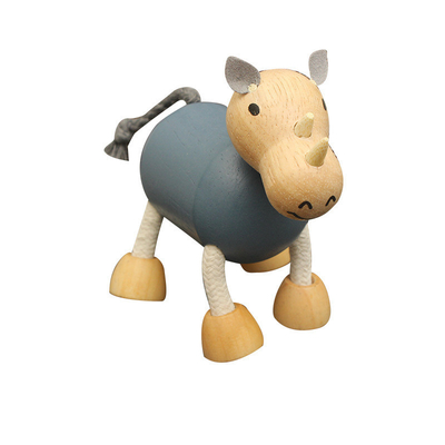 Le petit animal de simulation en bois bloque les blocs constitutifs d'enfance de Forest Farm Animal Dolls Early