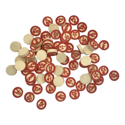 Jeu en bois de bingo-test d'échecs de cru avec 40 cartes DIY de nombre de bingo-test