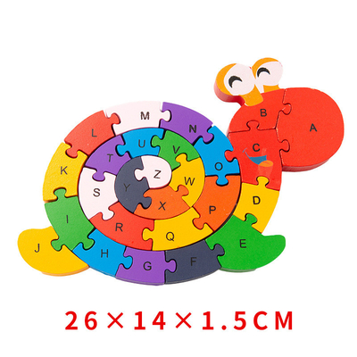 Jouets en bois de bloc constitutif pour les enfants de orthographe cognitifs d'éducation de bébé d'enfants d'escargots de tortue tôt de Digital
