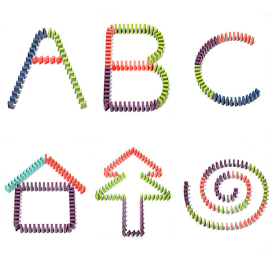 Blocs en bois électriques DIY éducatif de pose automatique de domino d'enfants