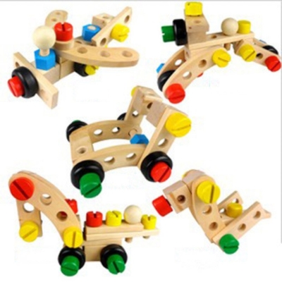 La voiture Toy Solid Wood Assembly Intelligence d'Assemblée de démontage d'intelligence de l'avantage d'enfants 30 morceaux vissent le jouet