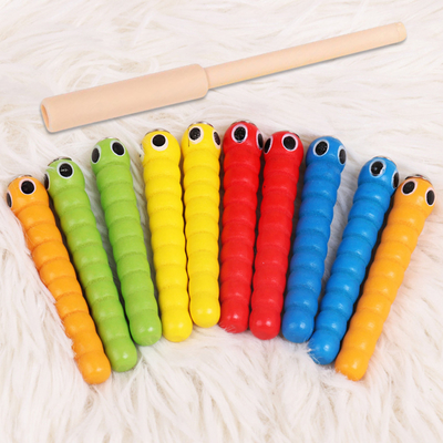 Jouets éducatifs de capture de Montessori d'accessoires en bois de jouets des vers 1 du jeu 5 d'insecte en bois