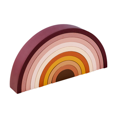 Jouet éducatif de empilement créatif non-toxique en bois de jeu d'équilibre de Toy Safe DIY de bébé de bloc constitutif d'arc-en-ciel de Montessori