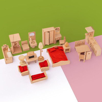 Meubles en bois de Tableau de salle à manger de maison de poupée pour l'éducation de cadeau d'enfant