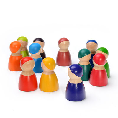 L'arc-en-ciel en bois de jouets de DIY 3D bloc constitutif de grande taille pour des enfants d'enfants