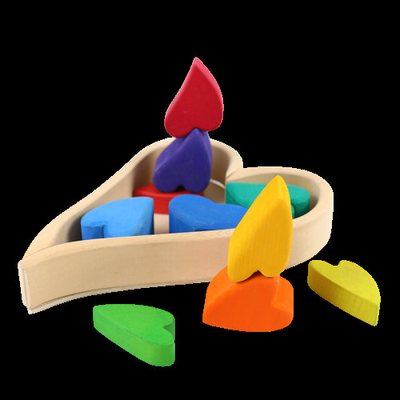L'arc-en-ciel en bois de jouets de DIY 3D bloc constitutif de grande taille pour des enfants d'enfants
