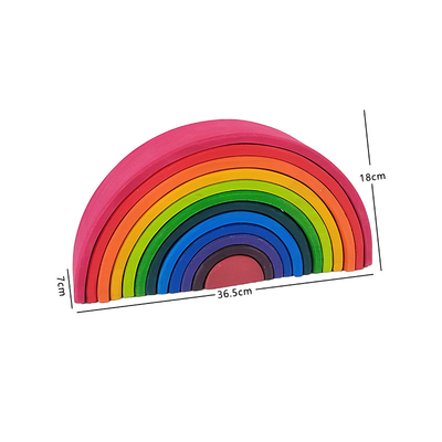 L'arc-en-ciel en bois de jouets de DIY 3D bloc constitutif de grande taille pour des enfants d'enfants