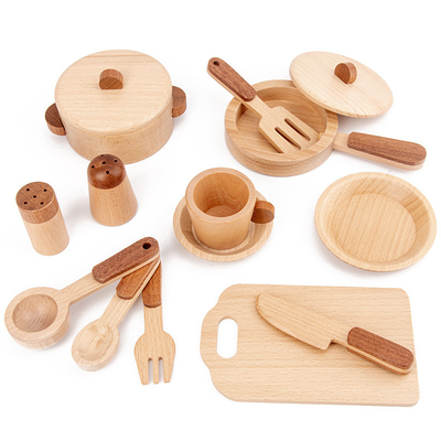 Cuisine en bois Toy Set Simulation Mini Educational du rondin des enfants