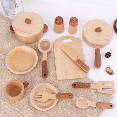 Cuisine en bois Toy Set Simulation Mini Educational du rondin des enfants