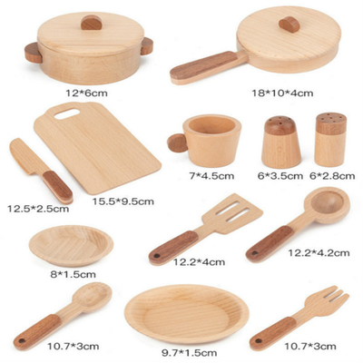 Cuisine en bois Toy Set Simulation Mini Educational du rondin des enfants