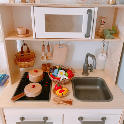 Cuisine en bois Toy Set Simulation Mini Educational du rondin des enfants