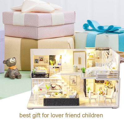Meubles miniatures en bois Kit For Children Birthday de Chambres de poupée de DIY