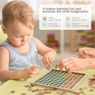 Montessori éducatif 	Maths en bois Toy For Preschool Counting Number