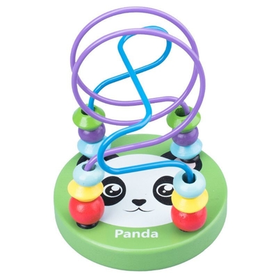Les jouets en bois de Montessori pour l'enfant les cercles qu'en bois perlent le fil Maze Roller Coaster Educational Wood déconcerte des jouets de bébé