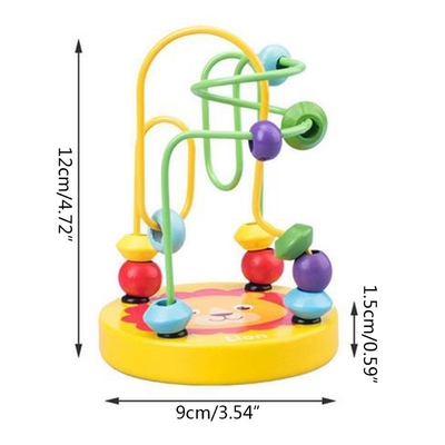 Les jouets en bois de Montessori pour l'enfant les cercles qu'en bois perlent le fil Maze Roller Coaster Educational Wood déconcerte des jouets de bébé