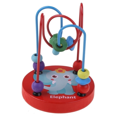 Les jouets en bois de Montessori pour l'enfant les cercles qu'en bois perlent le fil Maze Roller Coaster Educational Wood déconcerte des jouets de bébé