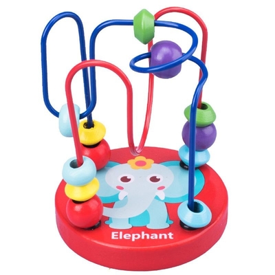 Les jouets en bois de Montessori pour l'enfant les cercles qu'en bois perlent le fil Maze Roller Coaster Educational Wood déconcerte des jouets de bébé