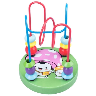 Les jouets en bois de Montessori pour l'enfant les cercles qu'en bois perlent le fil Maze Roller Coaster Educational Wood déconcerte des jouets de bébé