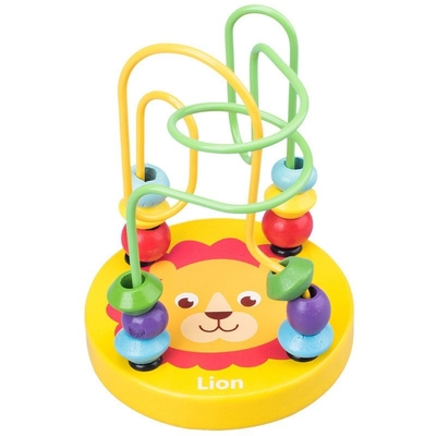 Les jouets en bois de Montessori pour l'enfant les cercles qu'en bois perlent le fil Maze Roller Coaster Educational Wood déconcerte des jouets de bébé