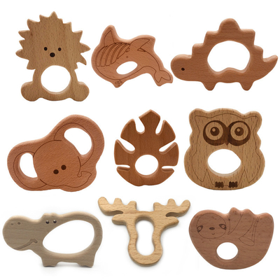 Forme animale en bois de tortue de baleine de koala de tortue de catégorie comestible de Teethers de bébé