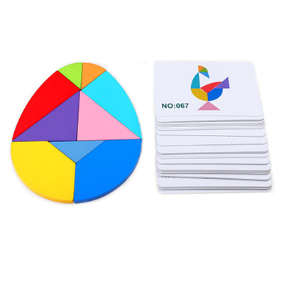 Tangram coloré Toy Kids Montessori Early Education de casse-tête animal en bois du modèle 3D assortissant des enfants de jouets de jeux