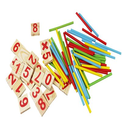 La figure bloque compter les jouets en bois d'éducation de bâtons construisant la boîte en bois mathématique de Montessori de bloc d'intelligence