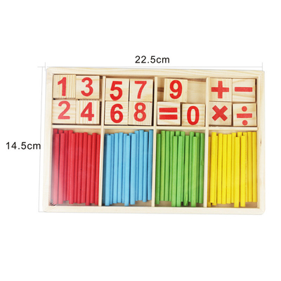 La figure bloque compter les jouets en bois d'éducation de bâtons construisant la boîte en bois mathématique de Montessori de bloc d'intelligence
