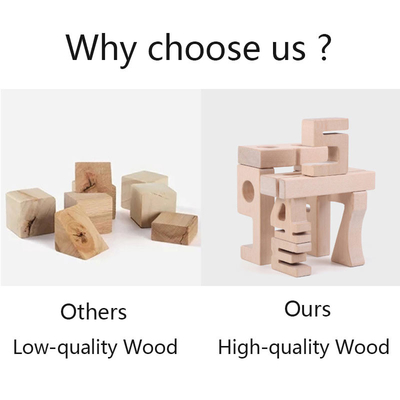 Le nombre bloc constitutif le bloc en bois Jenga d'équilibre de bébé de jouets de Digital de maths que Toy Montessori Educational Natural Wood joue les FO
