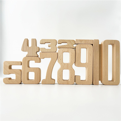 Le nombre bloc constitutif le bloc en bois Jenga d'équilibre de bébé de jouets de Digital de maths que Toy Montessori Educational Natural Wood joue les FO