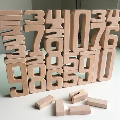Le nombre bloc constitutif le bloc en bois Jenga d'équilibre de bébé de jouets de Digital de maths que Toy Montessori Educational Natural Wood joue les FO