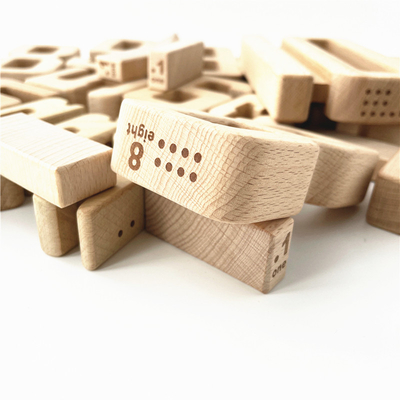 Le nombre bloc constitutif le bloc en bois Jenga d'équilibre de bébé de jouets de Digital de maths que Toy Montessori Educational Natural Wood joue les FO