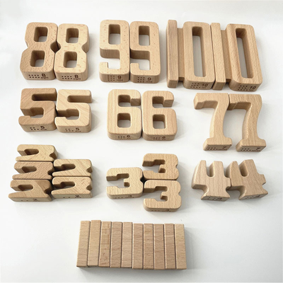 Le nombre bloc constitutif le bloc en bois Jenga d'équilibre de bébé de jouets de Digital de maths que Toy Montessori Educational Natural Wood joue les FO
