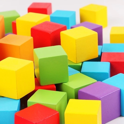 Blocs constitutifs Toy Baby Color de cubes en bois colorés et jouets éducatifs en bois de forme géométrique pour Chil