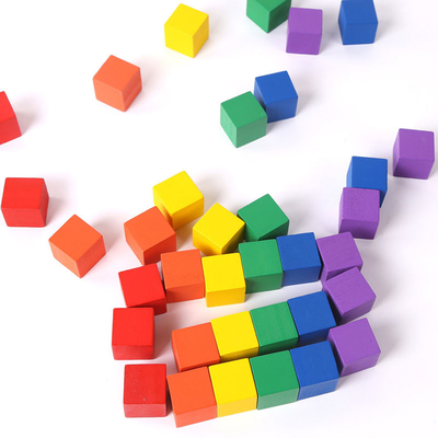 Blocs constitutifs Toy Baby Color de cubes en bois colorés et jouets éducatifs en bois de forme géométrique pour Chil