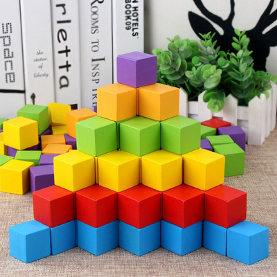 Blocs constitutifs Toy Baby Color de cubes en bois colorés et jouets éducatifs en bois de forme géométrique pour Chil
