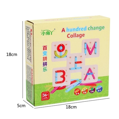 Éducation en bois éducative de première Toy Toy Jigsaw Board Game Child de puzzle de panneau de clou éducation en bois géométrique de Montessori