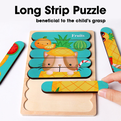 La double bande dégrossie 3D déconcerte des jouets de Toy Wooden Montessori Materials Educational de bébé pour de grandes briques d'enfants que les enfants apprennent