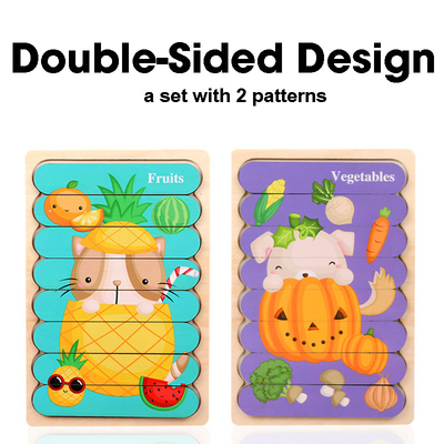 La double bande dégrossie 3D déconcerte des jouets de Toy Wooden Montessori Materials Educational de bébé pour de grandes briques d'enfants que les enfants apprennent