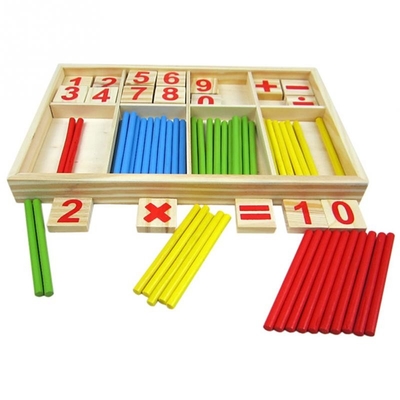 La figure bloque compter le cadeau éducatif d'enfants de Montessori de jouets en bois