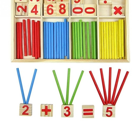 La figure bloque compter le cadeau éducatif d'enfants de Montessori de jouets en bois