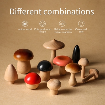 Le champignon forment les blocs en bois pour des enfants éducatifs