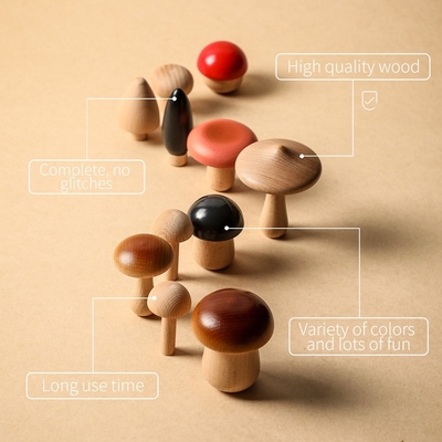 Le champignon forment les blocs en bois pour des enfants éducatifs