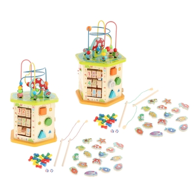 Grand cube en bois en activité de Montessori pour le nourrisson de bébé d'enfants de nouvelle année