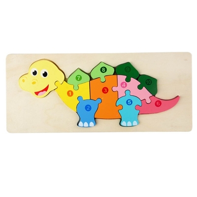 Les jouets en bois de puzzle de bloc de Montessori 3D épaississent l'étude tôt denteuse du bois