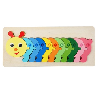 Les jouets en bois de puzzle de bloc de Montessori 3D épaississent l'étude tôt denteuse du bois