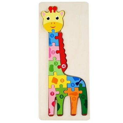 Les jouets en bois de puzzle de bloc de Montessori 3D épaississent l'étude tôt denteuse du bois